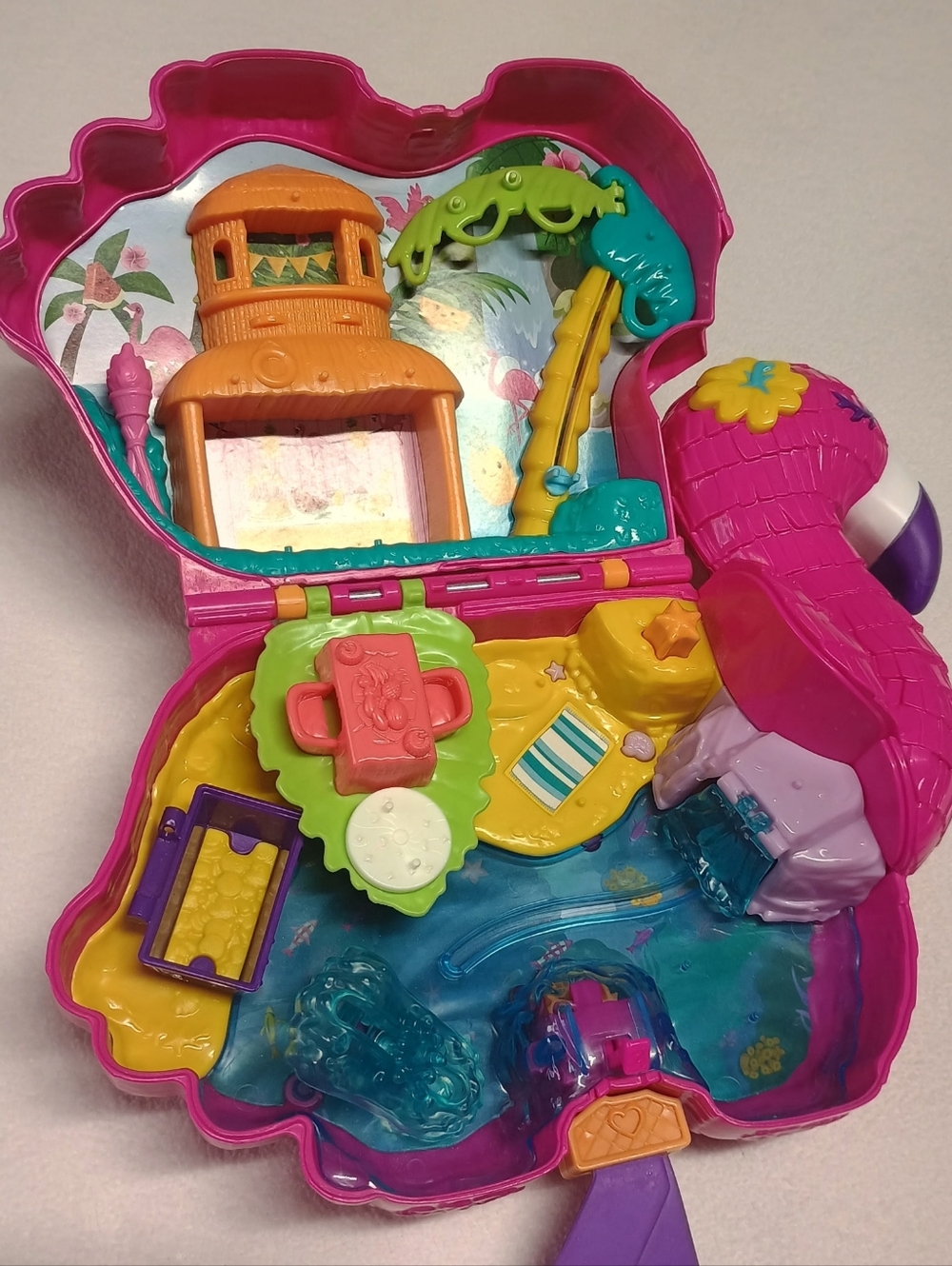 Mattel Polly Pockets Pink Flamingo Shaped Toy Purse - Picture 8 of 9